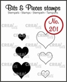 Crealies Clear Stamp Bits & Pieces Hearts CLBP201