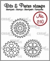 Crealies Clear Stamp Bits & Pieces Gears Outline CLBP210