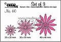 Crealies Set of Three nummer 60 Solid Flowers CLSET60