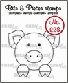 Crealies Clear Stamp Bits & Pieces Pig CLBP223
