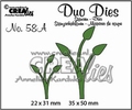 Crealies Duo Dies nr. 58A Leaves Mirror Image CLDD58A