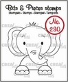Crealies Clear Stamp Bits & Pieces Olifant CLBP230