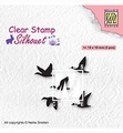 Nellie Snellen Silhouette Clear Stamp Flying Birds SIL081