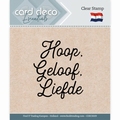 Card Deco Clear Stamp Geloof, Hoop, Liefde CDECS029
